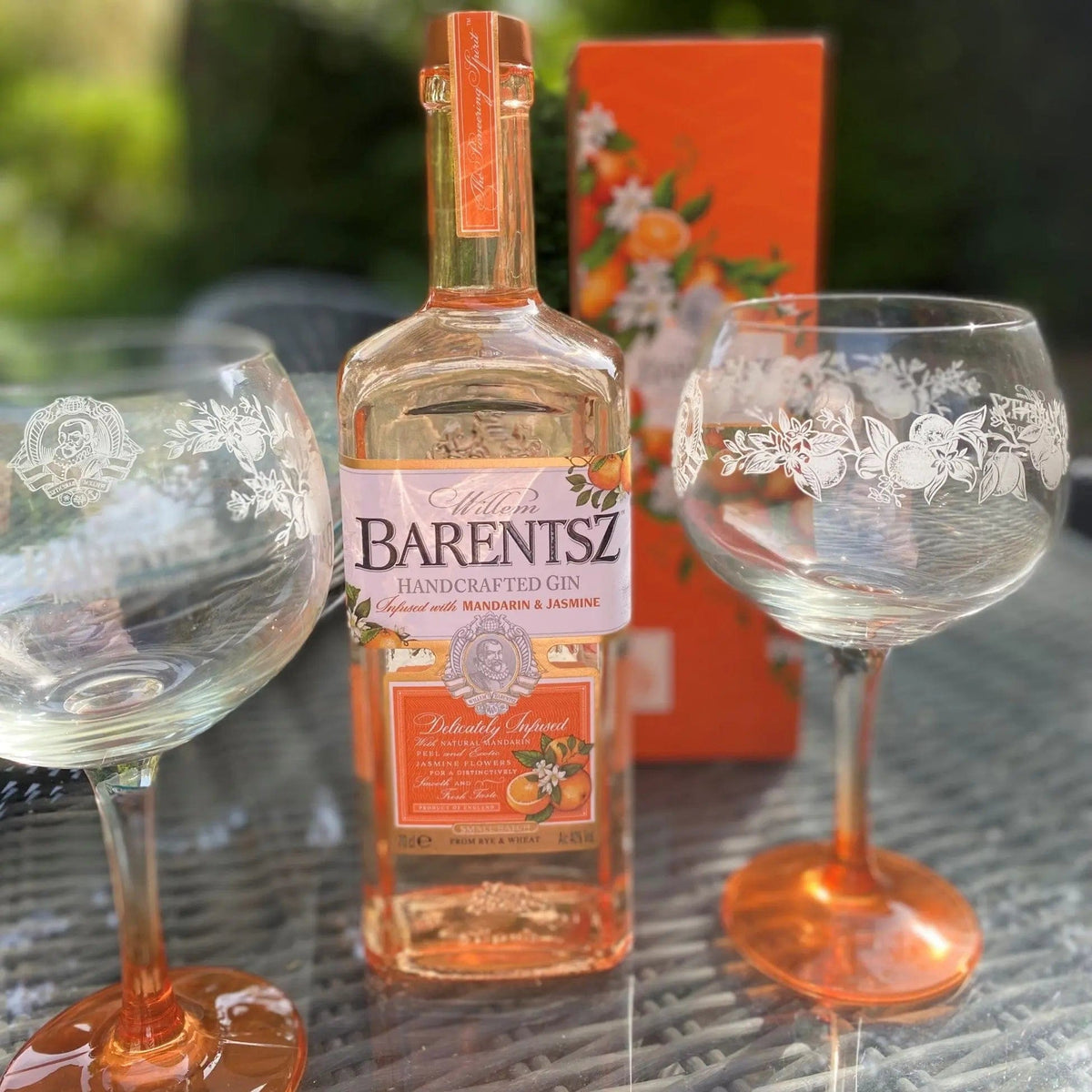 Barentsz Premium Mandarin Gin, Bottle & 2 Free Copa Glasses