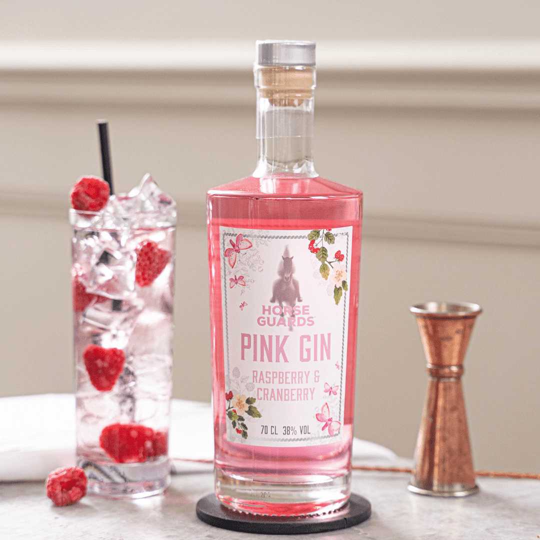 Horse Guards Raspberry & Cranberry Pink Gin in an Anniversary/Birthday/Valentine's Box